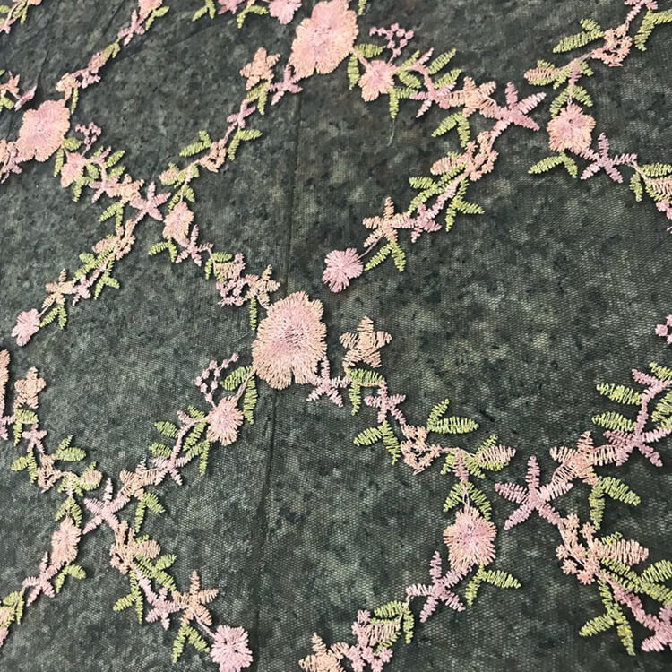 Embroidered Fabric Polyester Thread Evening Polyester Foil for Women's 4